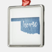 Oklahoma Thuis Houtnerf Metalen Ornament (Links)