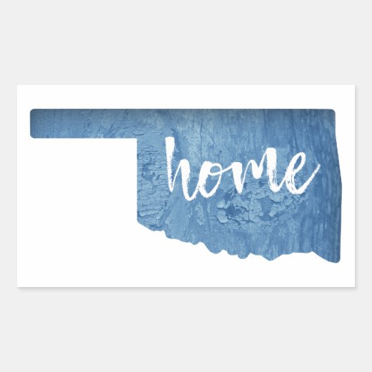 Oklahoma Thuis Houtnerf Rechthoekige Sticker (Voorkant)