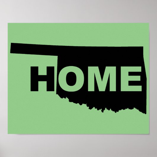 Oklahoma Thuis Weg Van Staat Poster Bord (Voorkant)