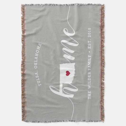 Oklahoma Thuisstaat Gepersonaliseerd Deken (Voorkant Verticaal)