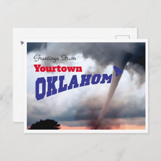 Oklahoma Tornado Briefkaart (Voorkant / Achterkant)