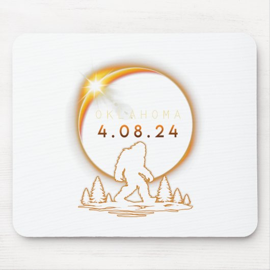 Oklahoma Totale Zonneverduistering 2024 Bigfoot So Muismat (Voorkant)