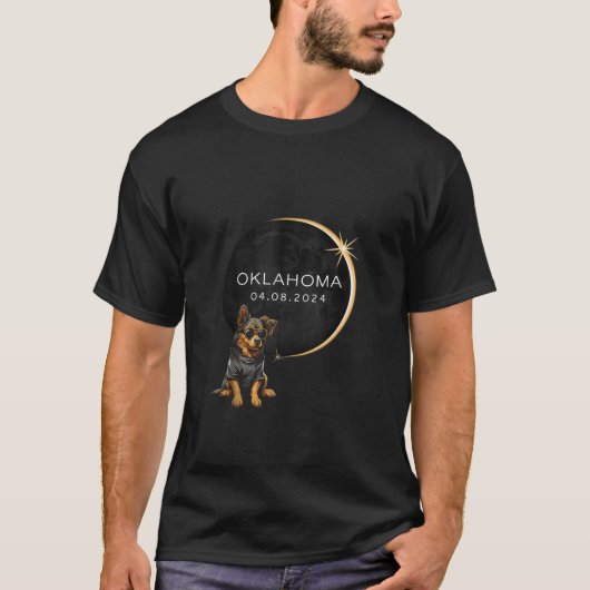 OKLAHOMA Totale Zonsverduistering 2024 Grappige Ho T-shirt (Voorkant)