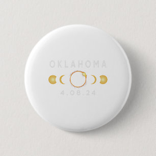 Oklahoma Totale Zonsverduistering April 8 2024 Sol Ronde Button 5,7 Cm