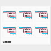 Oklahoma Trans Pride We zijn hier of je bericht Vierkante Sticker (Vel)