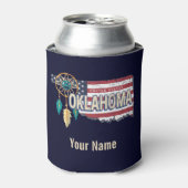 Oklahoma United States Retro Map  USA Blikjeskoeler (Blikje Voorkant)