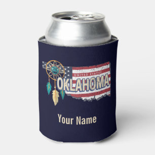 Oklahoma United States Retro Map  USA Blikjeskoeler