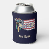 Oklahoma United States Retro Map  USA Blikjeskoeler (Blikje Achterkant)