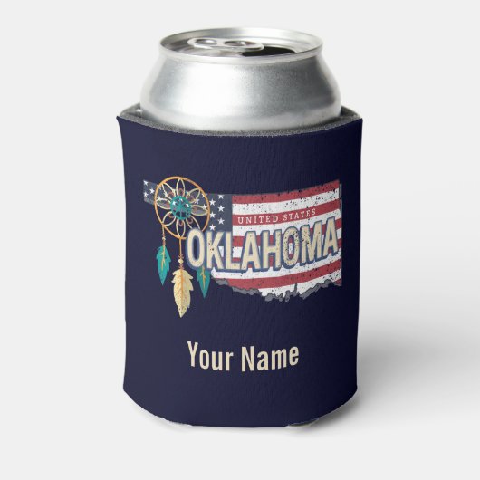 Oklahoma United States Retro Map  USA Blikjeskoeler (Blikje Achterkant)