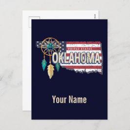 Oklahoma United States Retro Map  USA Feestdagenkaart