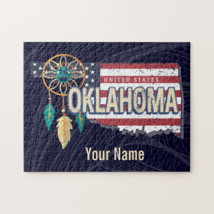 Oklahoma United States Retro Map USA Legpuzzel
