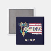 Oklahoma United States Retro Map  USA Magneet (Voorkant / Achterkant)