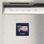 Oklahoma United States Retro Map  USA Magneet (Insitu (Vaatwasser))