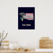 Oklahoma United States Retro Map  USA Poster (Keuken)