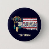Oklahoma United States Retro Map USA Ronde Button 5,7 Cm (Voorkant)