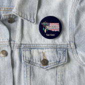 Oklahoma United States Retro Map USA Ronde Button 5,7 Cm (In situ)