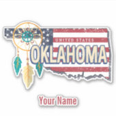 Oklahoma United States Retro Map USA Sticker (Voorkant)