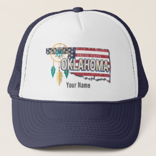 Oklahoma United States Retro Map  USA Trucker Pet