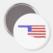 Oklahoma USA vlag silhouette state map Magneet (Voorkant / Achterkant)