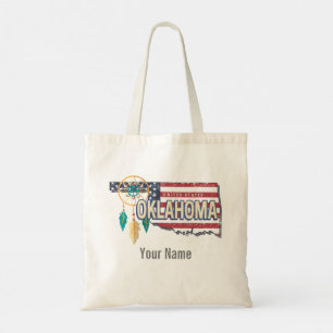 Oklahoma Verenigde Staten Retro Kaart Vintage USA Tote Bag