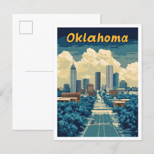 Oklahoma Verenigde Staten Vintage Travel Illustrat Briefkaart