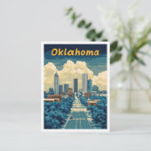 Oklahoma Verenigde Staten Vintage Travel Illustrat Briefkaart (Staand voorkant)