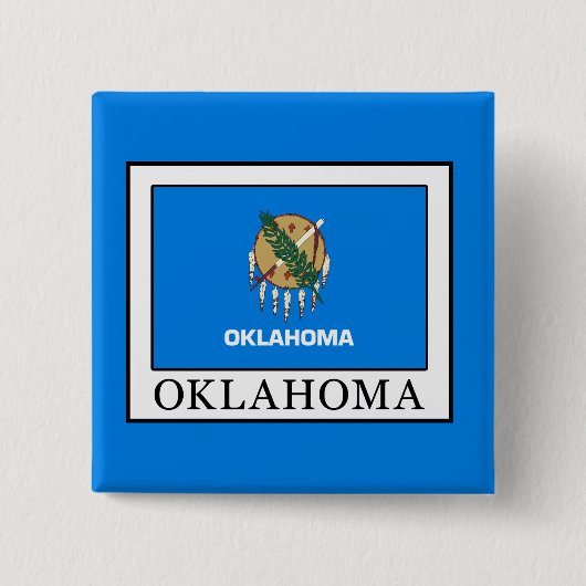 Oklahoma Vierkante Button 5,1 Cm (Voorkant)
