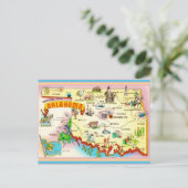 Oklahoma Vintage Kaart Ansichtkaart (Staand voorkant)