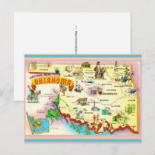 Oklahoma Vintage Kaart Ansichtkaart (Voorkant / Achterkant)