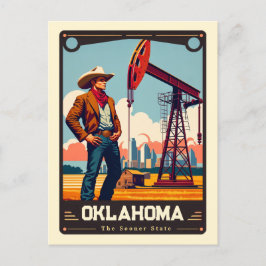 Oklahoma | Vintage van patriottische spirit Briefkaart