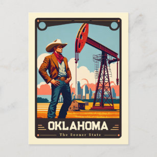 Oklahoma   Vintage van patriottische spirit Briefkaart