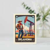 Oklahoma | Vintage van patriottische spirit Briefkaart (Staand voorkant)