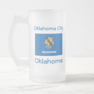 Oklahoma Vlag Kaart Stad Mok