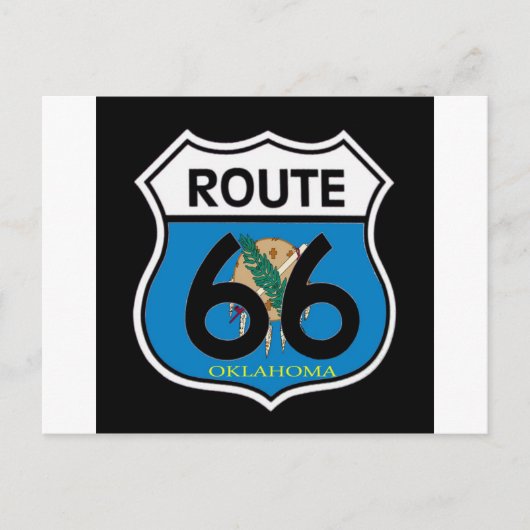 Oklahoma vlag Route 66 Shield Briefkaart (Voorkant)