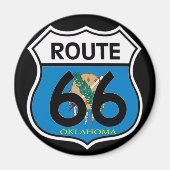Oklahoma vlag Route 66 Shield Magneet (Voorkant)