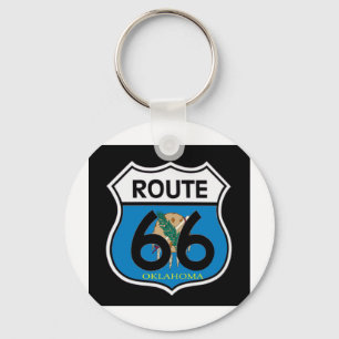 Oklahoma vlag Route 66 Shield Sleutelhanger