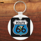 Oklahoma vlag Route 66 Shield Sleutelhanger (Voorkant)