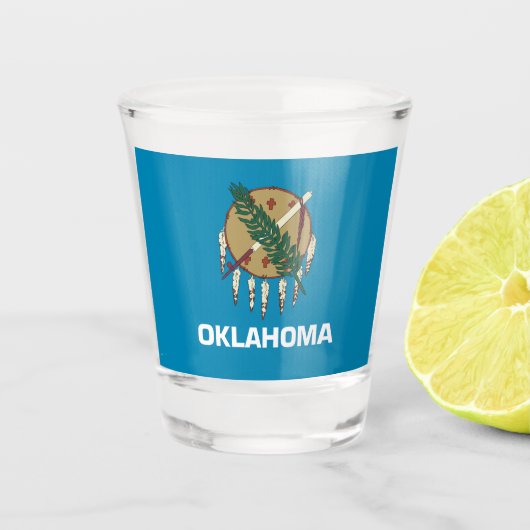 Oklahoma vlag shot glas (Voorkant)
