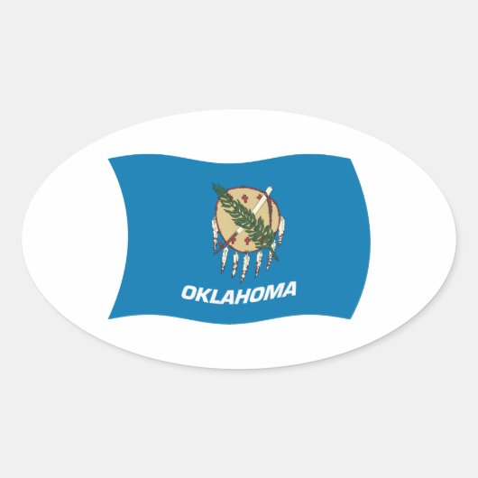 Oklahoma Vlagsticker Ovale Sticker (Voorkant)