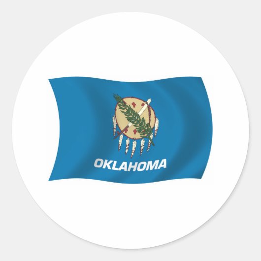 Oklahoma Vlagsticker Ronde Sticker (Voorkant)