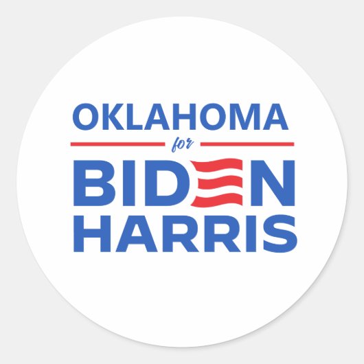 Oklahoma voor Biden Harris Ronde Sticker (Voorkant)