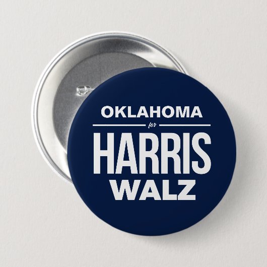 Oklahoma voor Harris Walz Ronde Button 7,6 Cm (Voorkant /achterkant)
