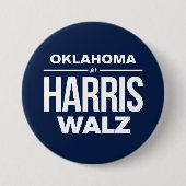 Oklahoma voor Harris Walz Ronde Button 7,6 Cm (Voorkant)