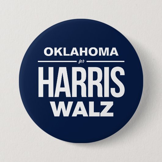 Oklahoma voor Harris Walz Ronde Button 7,6 Cm (Voorkant)