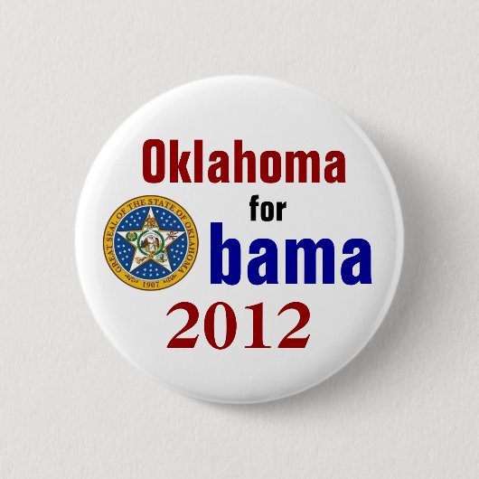 Oklahoma voor Obama 2012 Ronde Button 5,7 Cm (Voorkant)