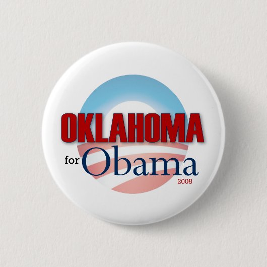 OKLAHOMA voor Obama Ronde Button 5,7 Cm (Voorkant)