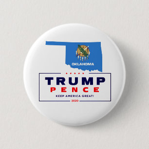 Oklahoma voor Trump Pence 2020 Ronde Button 5,7 Cm