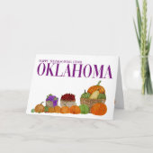 Oklahoma Waterverf Pumpkins Thanksgiving Card Kaart (Voorkant)