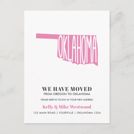 OKLAHOMA We hebben New address New Home verplaatst Briefkaart (Voorkant)