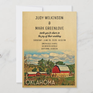 Oklahoma Wedding Boerderij Barn Rustic Kaart